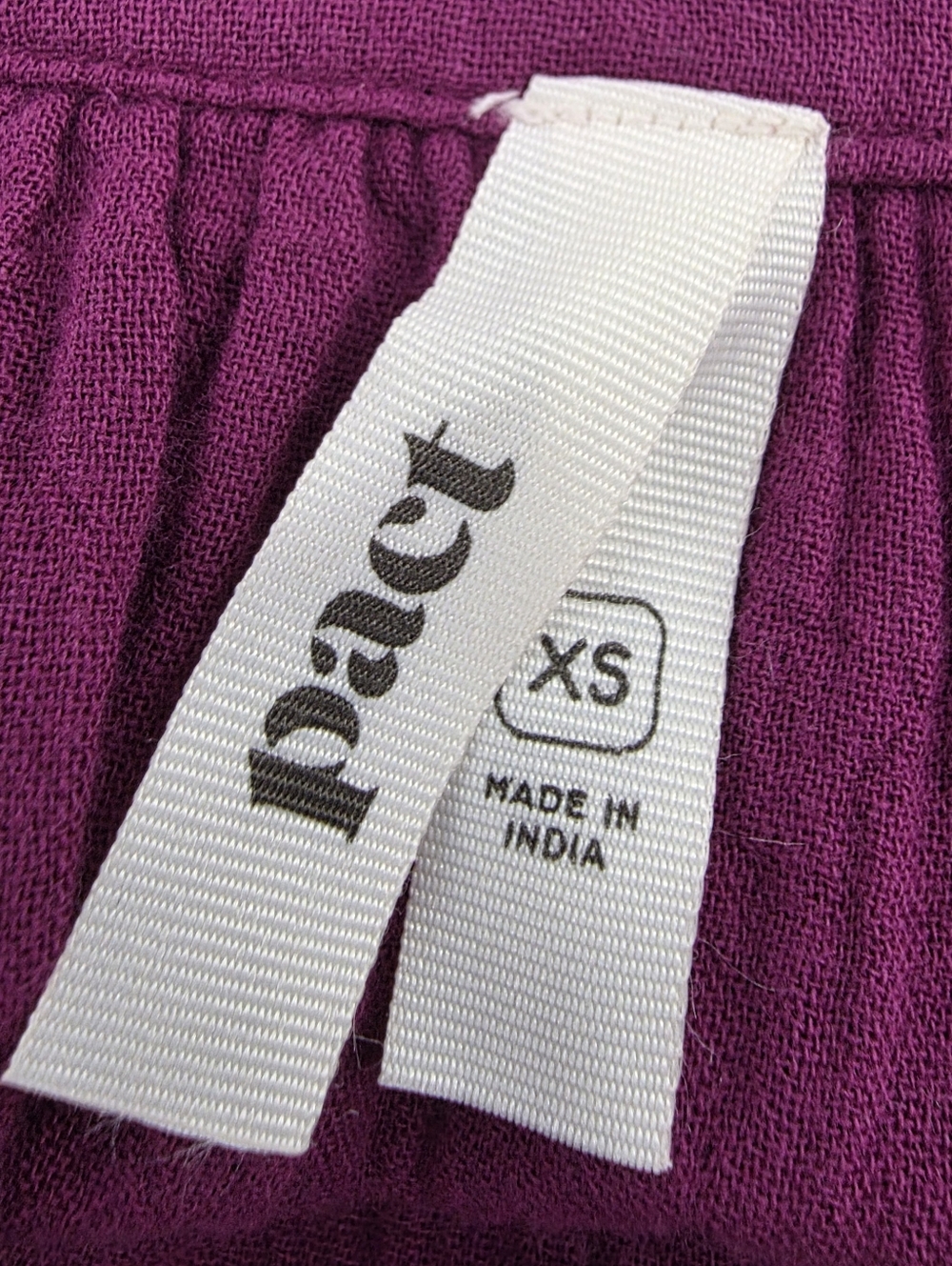 Pact Organic Cotton Coastal Double Gauze Breezy Midi Dress XS Sangria Minimalist - Picture 14 of 16